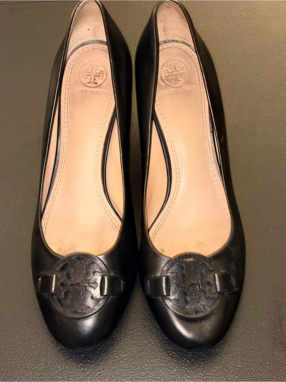 Tory Burch Miller Leather Wedge Pumps
